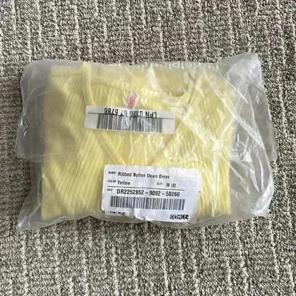 Fabkids Ribbed Yellow Button Down Dress - Picture 3 of 3